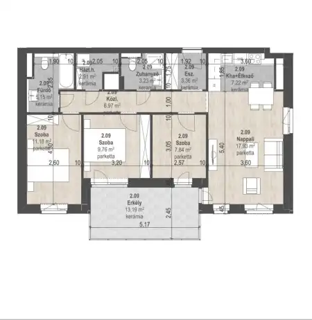 Eladó új építésű téglalakás, Budapest, XIII. kerület 4 szoba 75 m² 139.83 M Ft