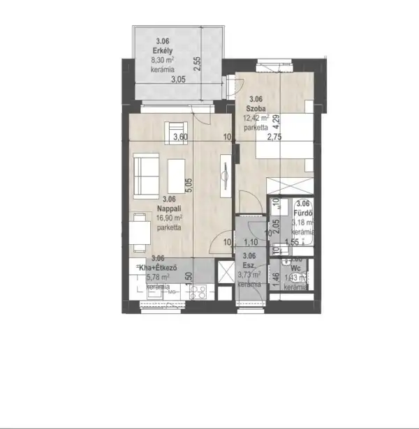 Eladó új építésű téglalakás, Budapest, XIII. kerület 2 szoba 43 m² 88.04 M Ft