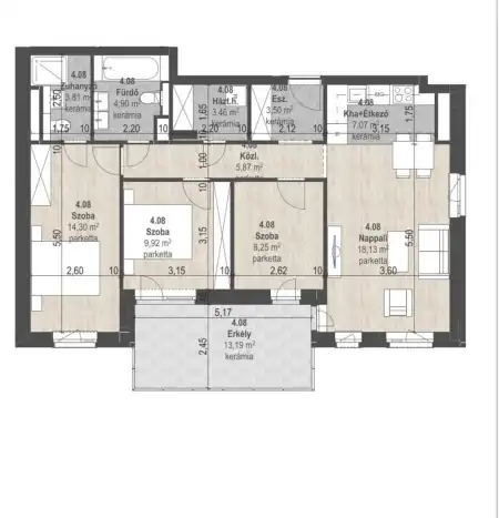 Eladó új építésű téglalakás, Budapest, XIII. kerület 4 szoba 79 m² 152.3 M Ft