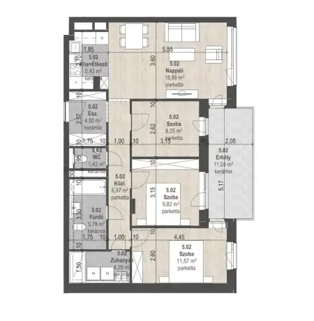 Eladó új építésű téglalakás, Budapest, XIII. kerület 4 szoba 77 m² 151.49 M Ft