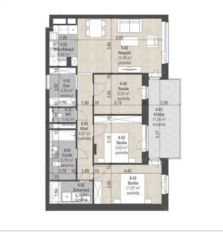 Eladó új építésű téglalakás, Budapest, XIII. kerület 4 szoba 77 m² 151.91 M Ft