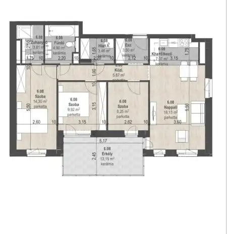 Eladó új építésű téglalakás, Budapest, XIII. kerület 4 szoba 86 m² 166.21 M Ft