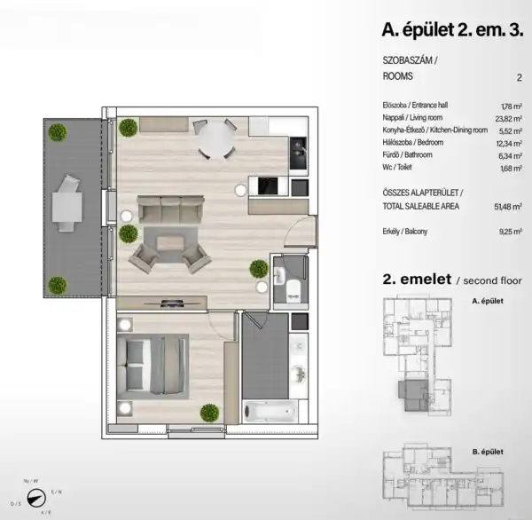 Eladó új építésű téglalakás, Budapest, XIII. kerület 2 szoba 52 m² 90.65 M Ft