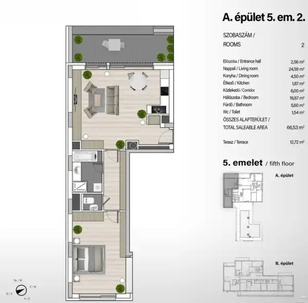 Eladó új építésű téglalakás, Budapest, XIII. kerület 2 szoba 35 m² 90.62 M Ft