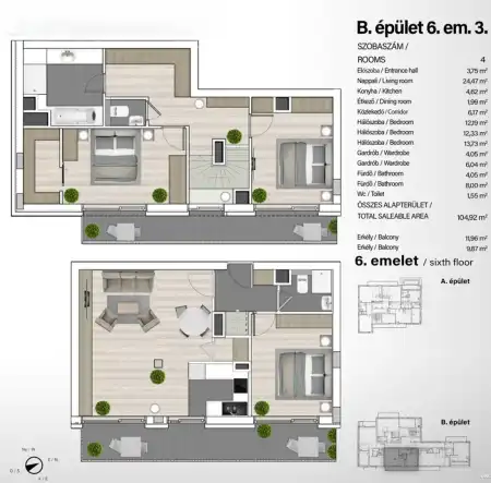 Eladó új építésű téglalakás, Budapest, XIII. kerület 4 szoba 105 m² 162.69 M Ft