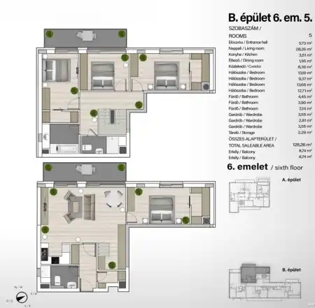 Eladó új építésű téglalakás, Budapest, XIII. kerület 5 szoba 128 m² 199.1 M Ft