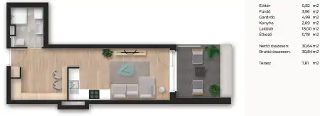Eladó új építésű téglalakás, Budapest, XIII. kerület 1 szoba 30 m² 69.5 M Ft