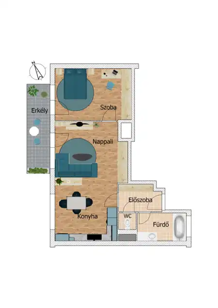 Eladó új építésű téglalakás, Budapest, XIII. kerület 2 szoba 56 m² 87.13 M Ft