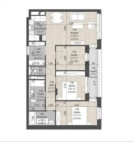 Eladó új építésű téglalakás, Budapest, XIII. kerület 4 szoba 77 m² 137.9 M Ft