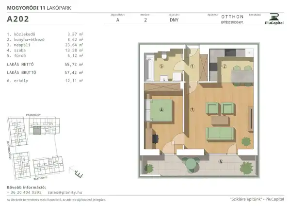 Eladó új építésű téglalakás, Budapest, XIV. kerület 2 szoba 56 m² 92.6 M Ft