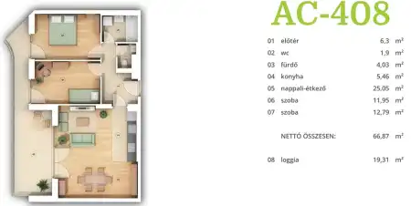 Eladó új építésű téglalakás, Budapest, XIV. kerület 3 szoba 66 m² 131.2 M Ft