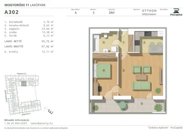 Eladó új építésű téglalakás, Budapest, XIV. kerület 2 szoba 56 m² 92.6 M Ft