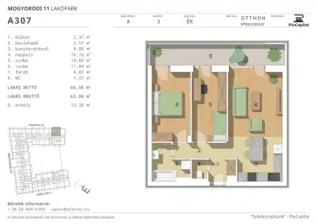 Eladó új építésű téglalakás, Budapest, XIV. kerület 3 szoba 60 m² 99.14 M Ft