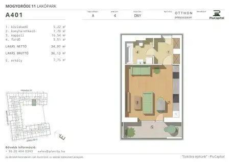 Eladó új építésű téglalakás, Budapest, XIV. kerület 1 szoba 35 m² 73.52 M Ft