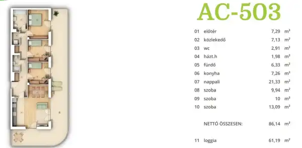 Eladó új építésű téglalakás, Budapest, XIV. kerület 4 szoba 84 m² 197.7 M Ft