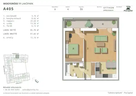 Eladó új építésű téglalakás, Budapest, XIV. kerület 2 szoba 56 m² 92.61 M Ft