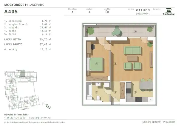 Eladó új építésű téglalakás, Budapest, XIV. kerület 2 szoba 56 m² 92.61 M Ft