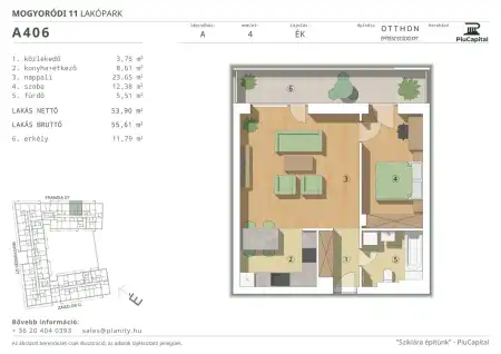 Eladó új építésű téglalakás, Budapest, XIV. kerület 2 szoba 54 m² 89.63 M Ft
