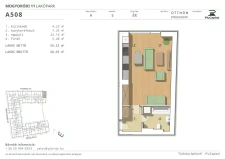 Eladó új építésű téglalakás, Budapest, XIV. kerület 1 szoba 39 m² 69.06 M Ft