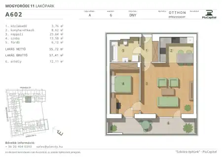 Eladó új építésű téglalakás, Budapest, XIV. kerület 2 szoba 56 m² 104.35 M Ft