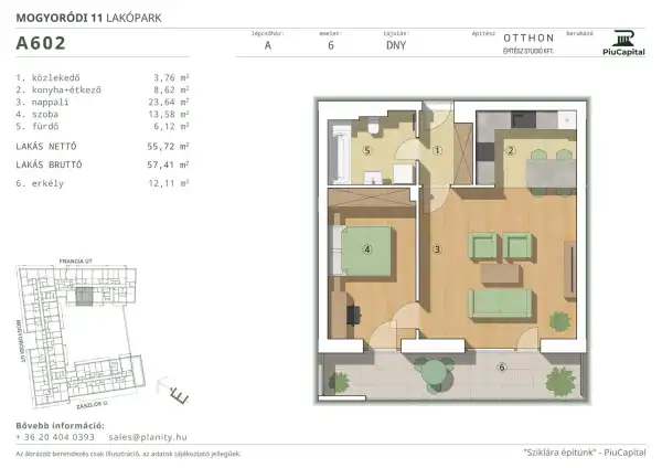 Eladó új építésű téglalakás, Budapest, XIV. kerület 2 szoba 56 m² 104.35 M Ft