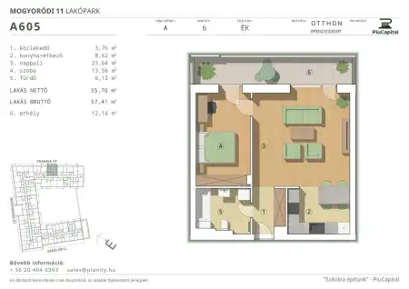 Eladó új építésű téglalakás, Budapest, XIV. kerület 2 szoba 56 m² 92.61 M Ft