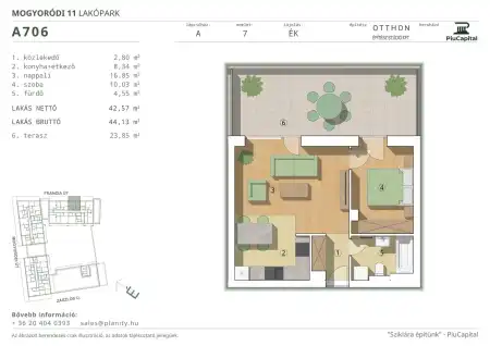 Eladó új építésű téglalakás, Budapest, XIV. kerület 2 szoba 43 m² 80.73 M Ft
