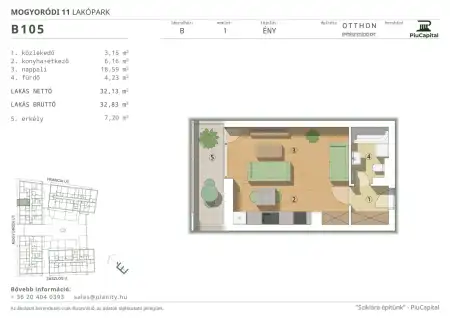 Eladó új építésű téglalakás, Budapest, XIV. kerület 1 szoba 32 m² 62.31 M Ft