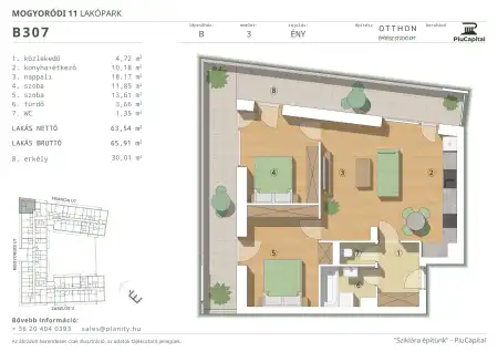 Eladó új építésű téglalakás, Budapest, XIV. kerület 3 szoba 64 m² 113.7 M Ft