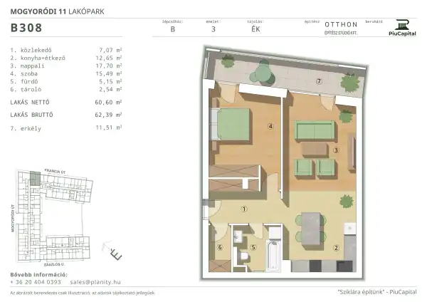 Eladó új építésű téglalakás, Budapest, XIV. kerület 2 szoba 61 m² 98.14 M Ft