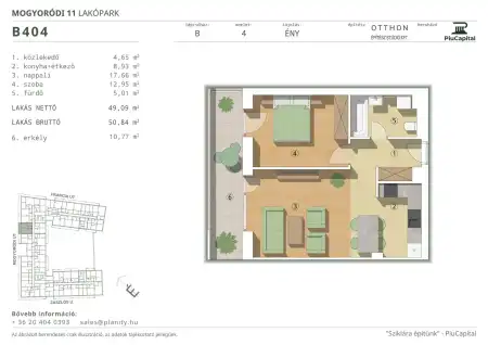 Eladó új építésű téglalakás, Budapest, XIV. kerület 2 szoba 49 m² 89.08 M Ft