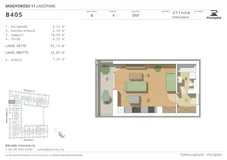 Eladó új építésű téglalakás, Budapest, XIV. kerület 1 szoba 32 m² 67.09 M Ft