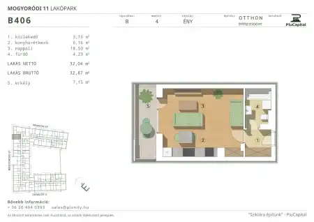 Eladó új építésű téglalakás, Budapest, XIV. kerület 1 szoba 32 m² 67.03 M Ft