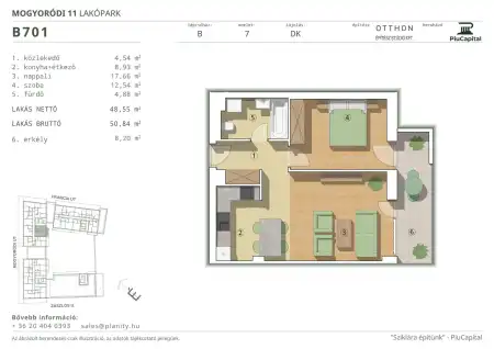 Eladó új építésű téglalakás, Budapest, XIV. kerület 2 szoba 49 m² 91.71 M Ft
