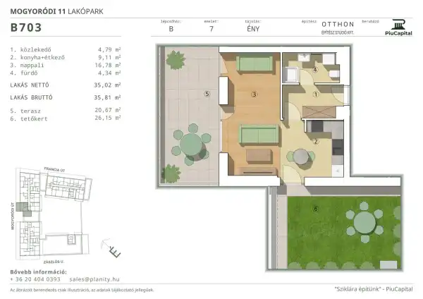 Eladó új építésű téglalakás, Budapest, XIV. kerület 1 szoba 35 m² 91.27 M Ft