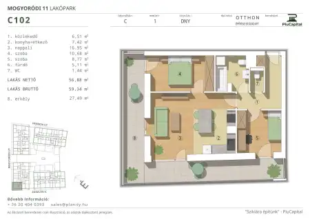 Eladó új építésű téglalakás, Budapest, XIV. kerület 3 szoba 57 m² 99.99 M Ft