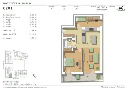 Eladó új építésű téglalakás, Budapest, XIV. kerület 3 szoba 72 m² 119.75 M Ft
