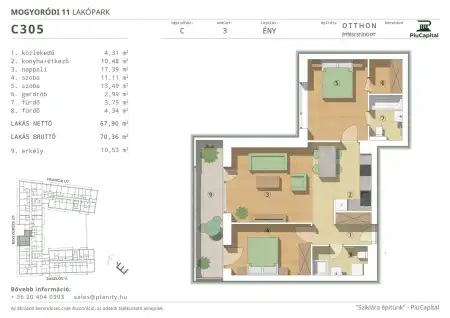 Eladó új építésű téglalakás, Budapest, XIV. kerület 3 szoba 68 m² 116.76 M Ft