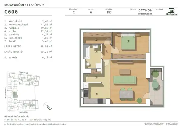 Eladó új építésű téglalakás, Budapest, XIV. kerület 2 szoba 58 m² 103.69 M Ft