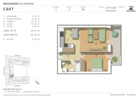 Eladó új építésű téglalakás, Budapest, XIV. kerület 2 szoba 47 m² 87.3 M Ft