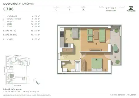 Eladó új építésű téglalakás, Budapest, XIV. kerület 2 szoba 47 m² 88.83 M Ft