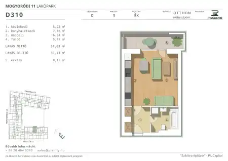 Eladó új építésű téglalakás, Budapest, XIV. kerület 1 szoba 35 m² 71.79 M Ft