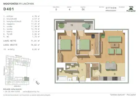 Eladó új építésű téglalakás, Budapest, XIV. kerület 3 szoba 71 m² 123.93 M Ft