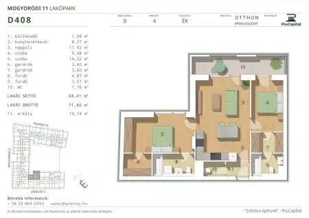 Eladó új építésű téglalakás, Budapest, XIV. kerület 3 szoba 68 m² 119.03 M Ft
