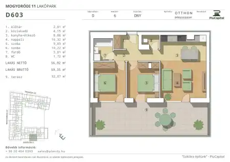 Eladó új építésű téglalakás, Budapest, XIV. kerület 3 szoba 57 m² 120.75 M Ft