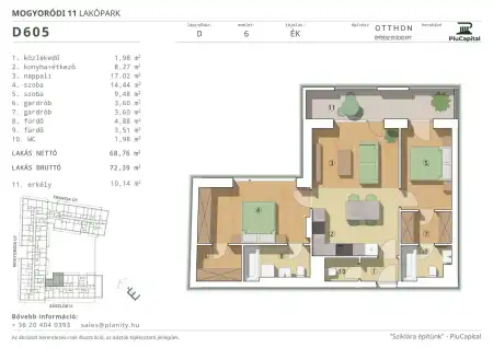 Eladó új építésű téglalakás, Budapest, XIV. kerület 3 szoba 69 m² 124.97 M Ft