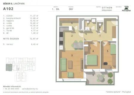 Eladó új építésű téglalakás, Budapest, XIV. kerület 3 szoba 73 m² 108.5 M Ft