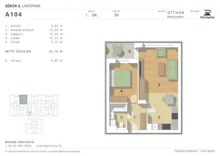 Eladó új építésű téglalakás, Budapest, XIV. kerület 2 szoba 46 m² 77.9 M Ft