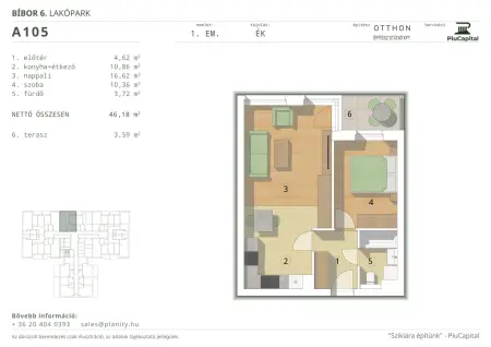 Eladó új építésű téglalakás, Budapest, XIV. kerület 2 szoba 46 m² 77.59 M Ft