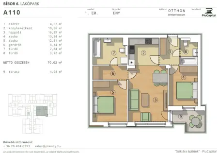 Eladó új építésű téglalakás, Budapest, XIV. kerület 3 szoba 70 m² 99.99 M Ft